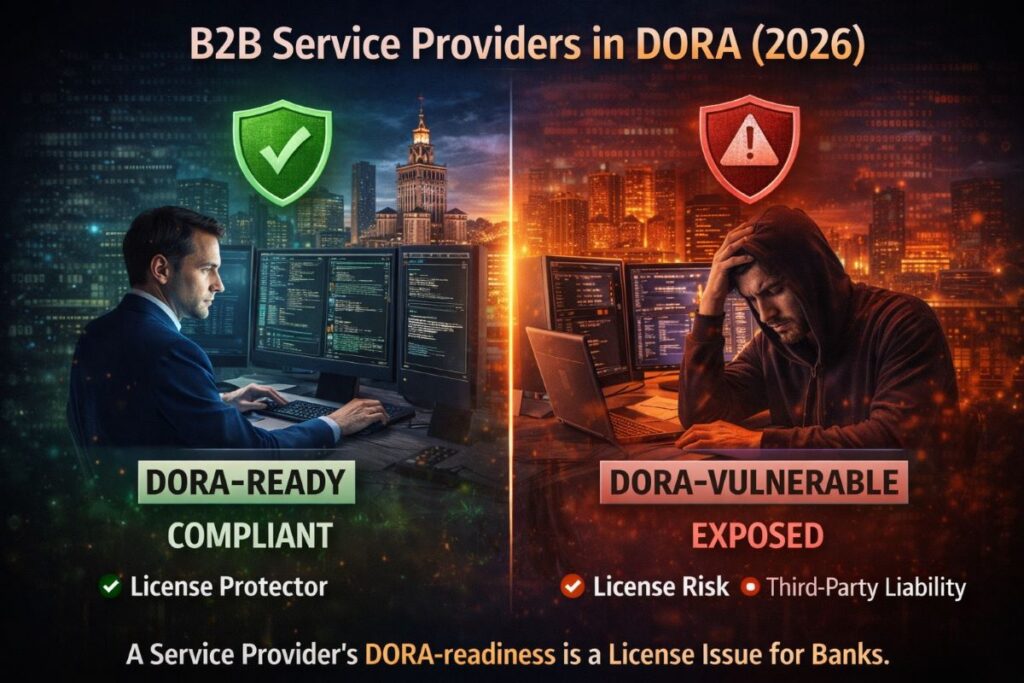DORA critical ICT third-party risk model showing how Java 25 B2B contractors become compliance liabilities or safeguards for Warsaw Tier-1 banks in 2026
