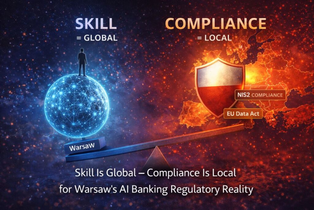 Comparison of remote versus on-soil engineering for AI banking systems, illustrating how latency, incident response, and regulatory exposure increase when Java 25 expertise operates outside Warsaw in 2026.