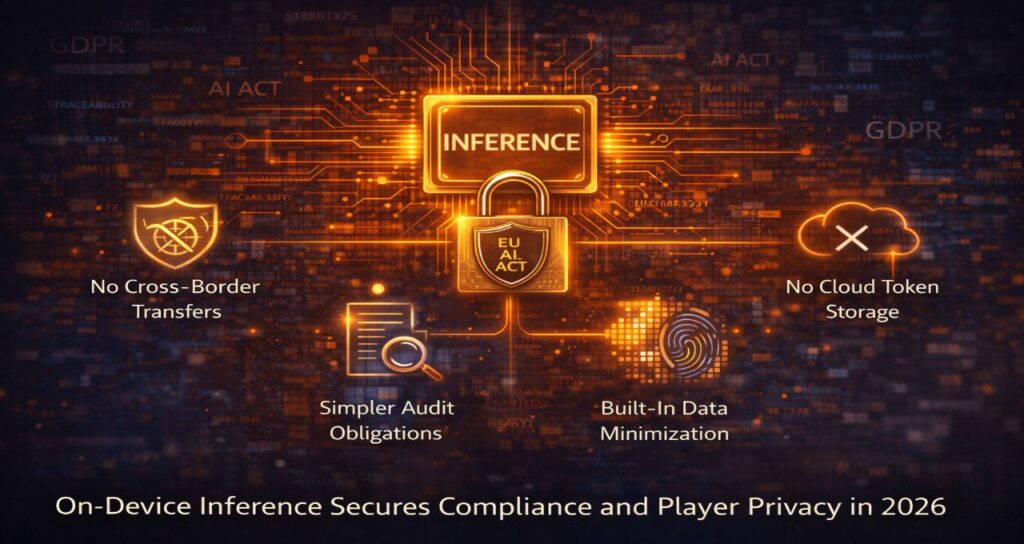 On-device NPC inference architecture with EU AI Act compliance shield, secure local AI processing without cloud token storage in 2026