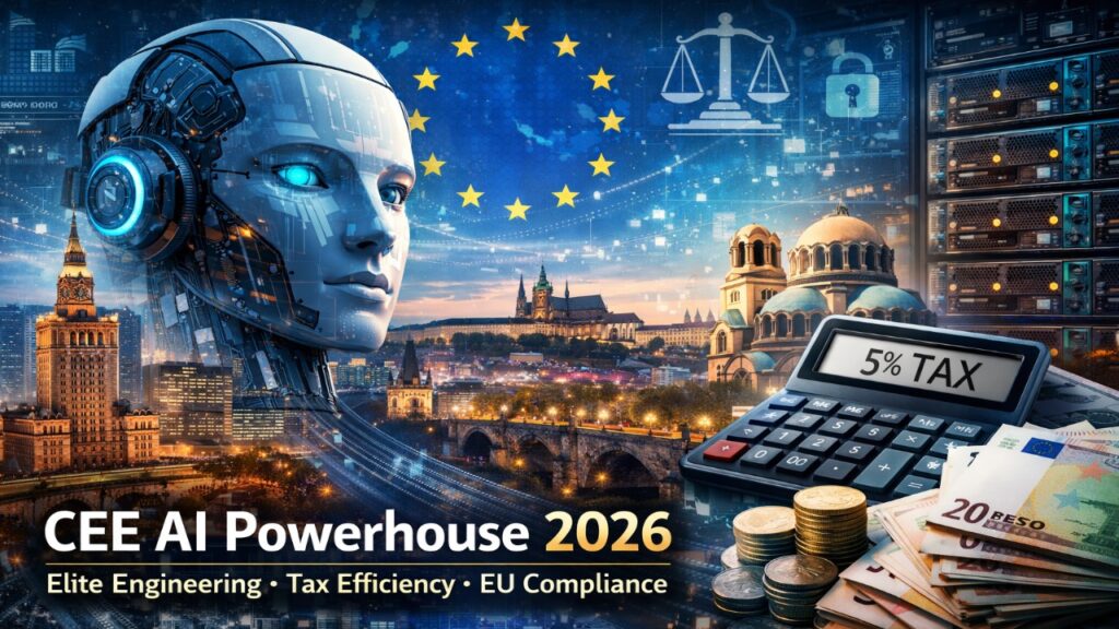 Remote AI engineer in Central Eastern Europe with EU compliance, IP Box tax optimization and AI infrastructure concept for 2026
