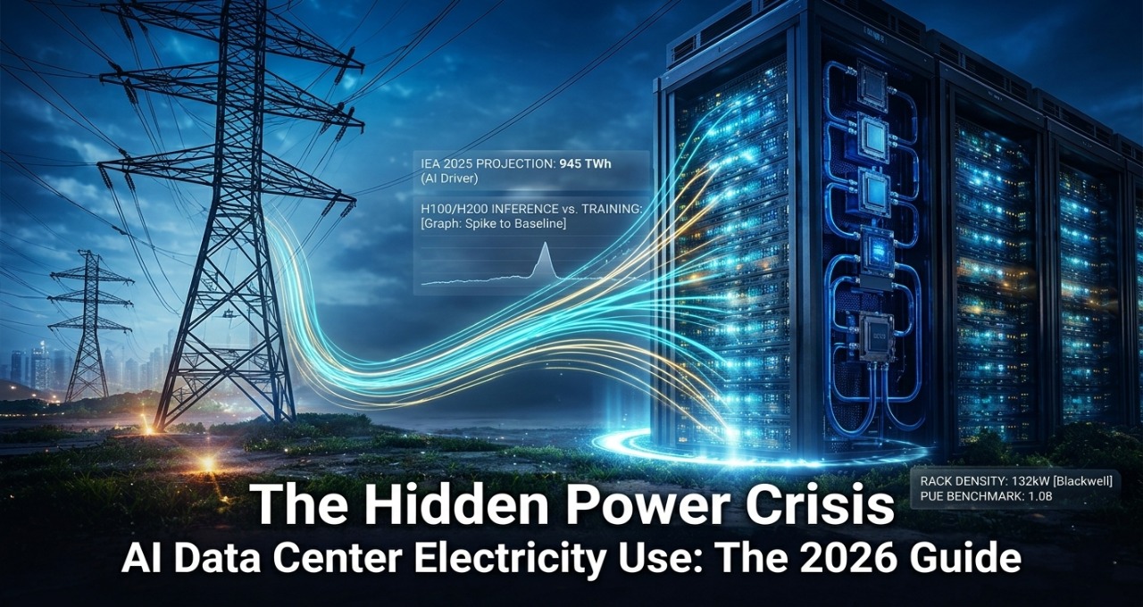 AI data center power grid comparison featuring high-voltage transmission and liquid-cooled 132kW Blackwell GPU racks